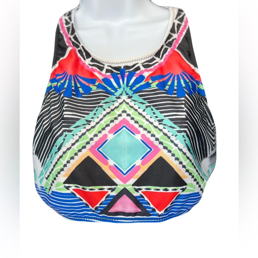 🆕 🌈 NWT AEROPOSTALE Multicolor Racerback Tankini Swim Top | Women’s Large